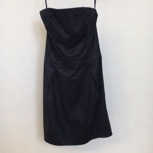 Navy strapless dress